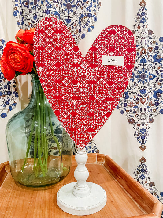 Love Red Heart Topper for Table Top Stand